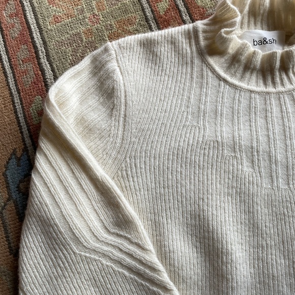 ba&sh PITA Ruffle Neck Sweater - Size Large - Picture 3 of 7